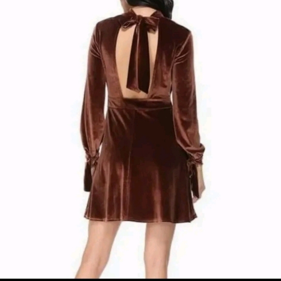 Velvet Mock-Neck Fit & Flare Dress  - Picture 2 of 8